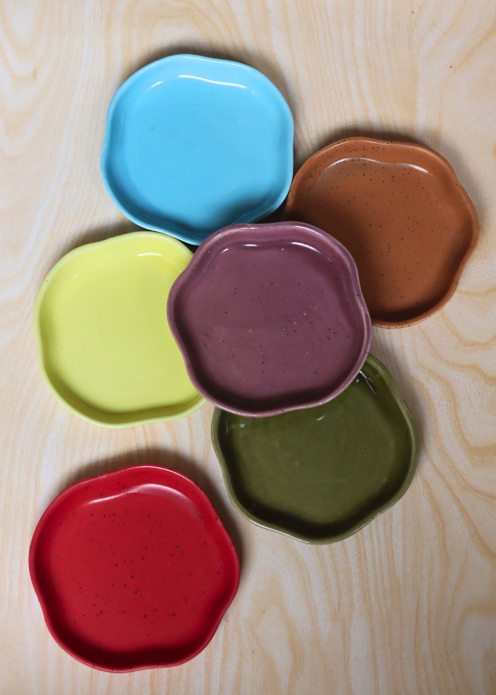 handmade Set of 6 Neutral Handmade Dessert Plates (for the price of 5)