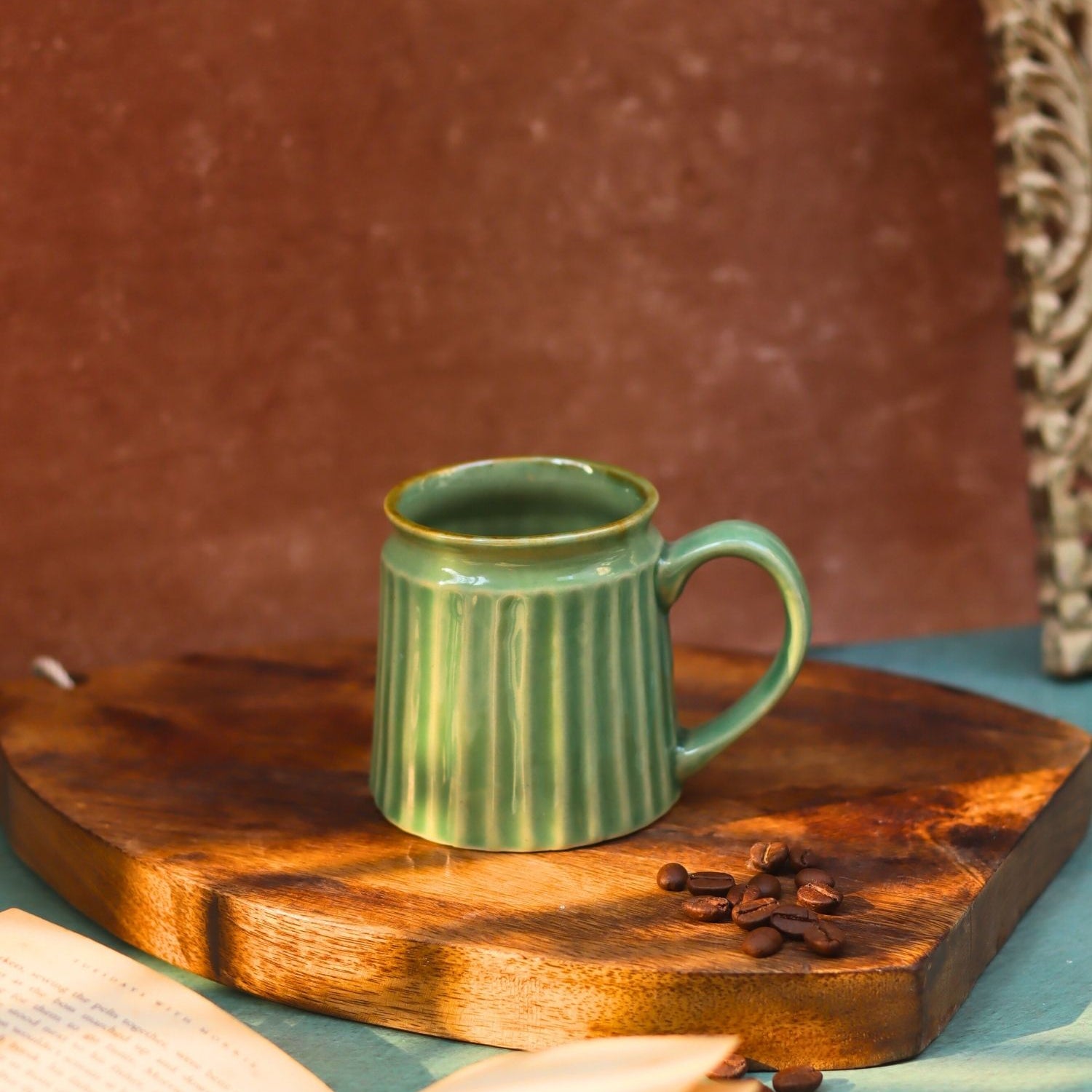 Basil Green Coffee Cup made by ceramic