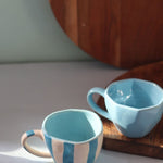 Ocean Blue & Sky Blue Cappuccino Mug made by ceramic