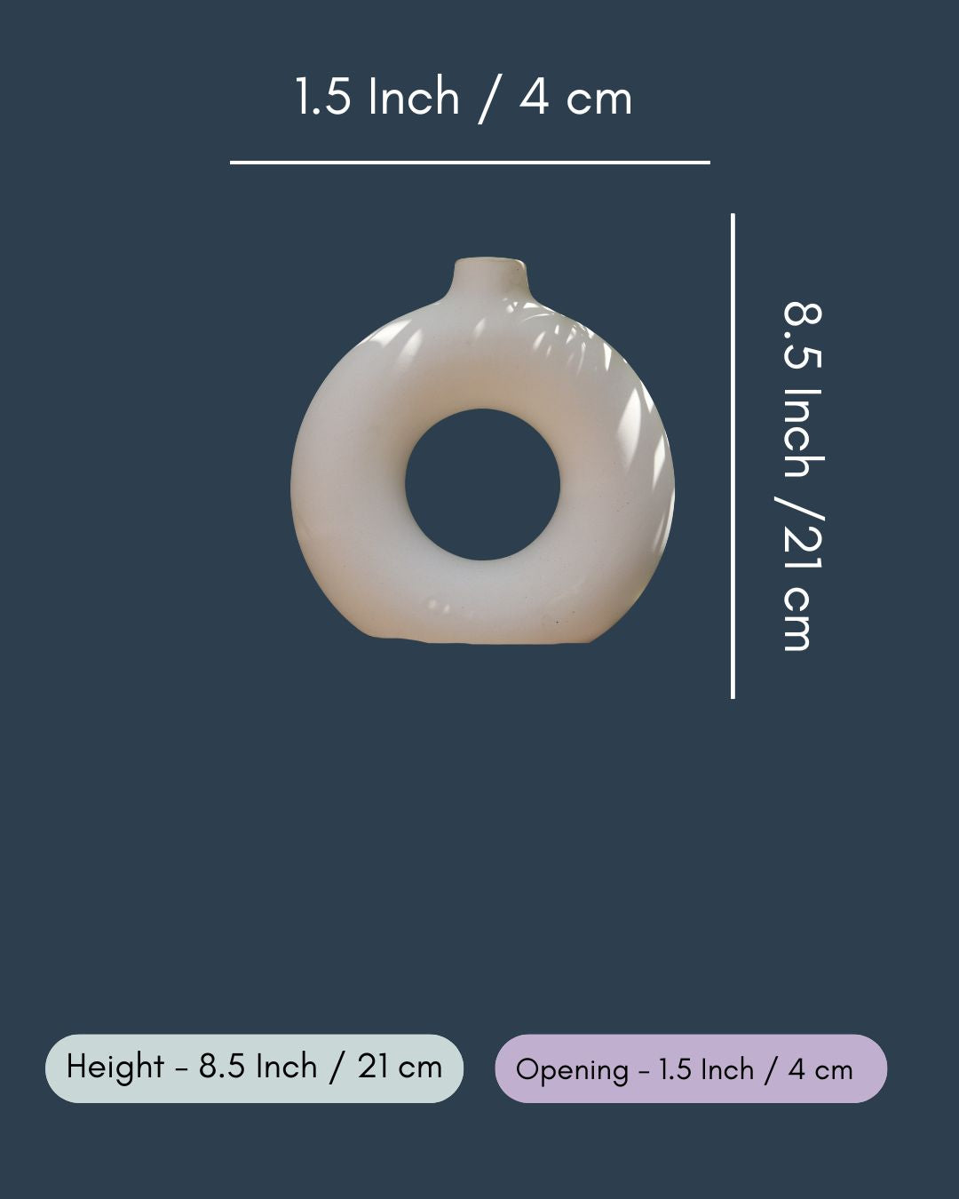 Small Donut Vase - White