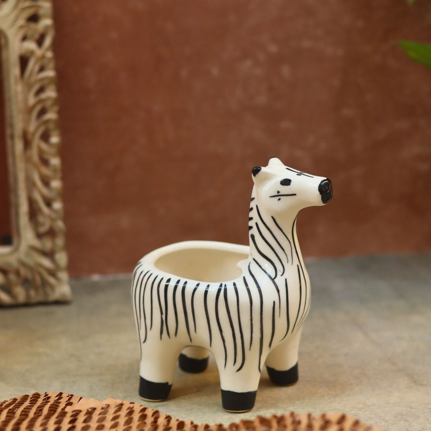 Zebra Planter made by ceramic