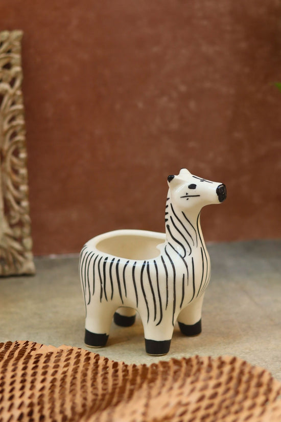 Zebra Planter made by ceramic