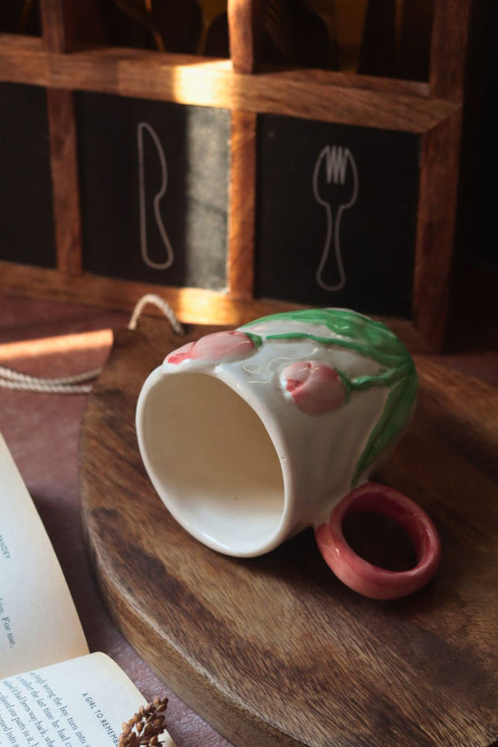 Tulip Engraved Mug made by ceramic