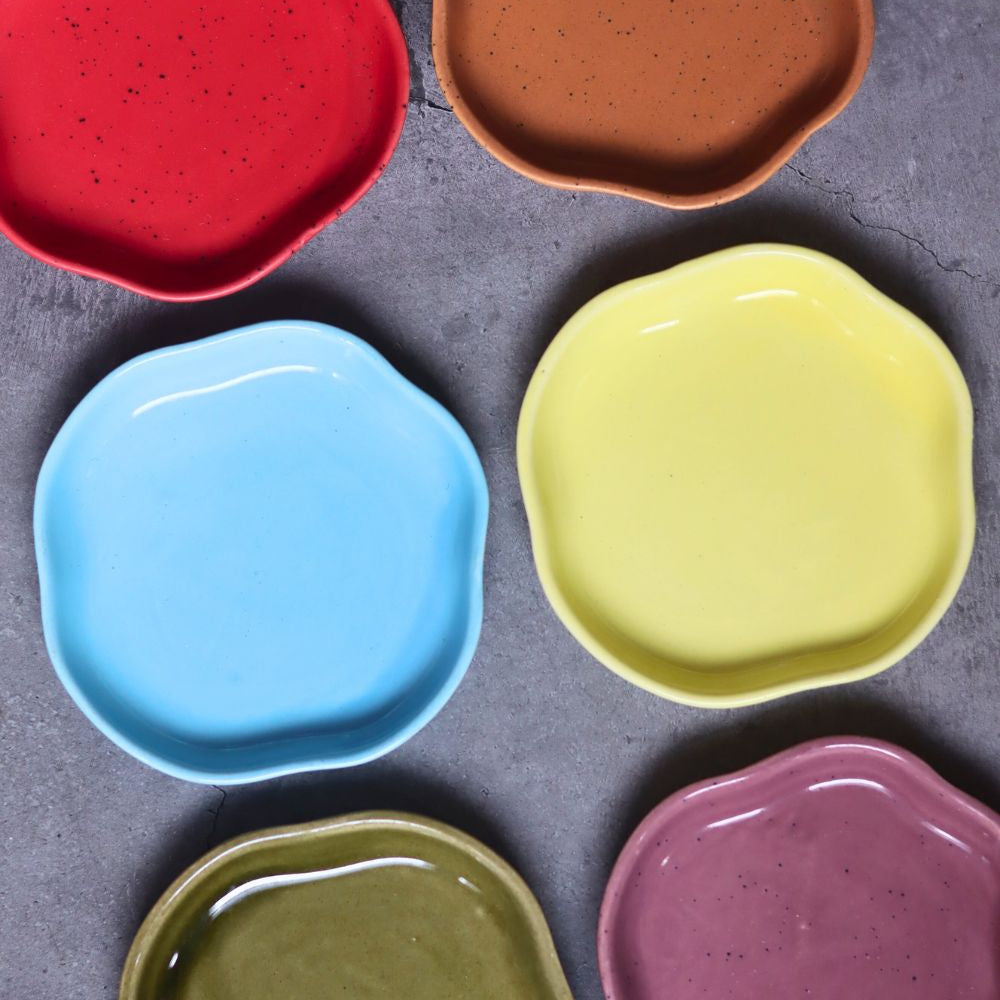 Set of 6 Neutral Handmade Dessert Plates (for the price of 5) made by ceramic