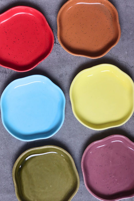 Set of 6 Neutral Handmade Dessert Plates (for the price of 5) made by ceramic