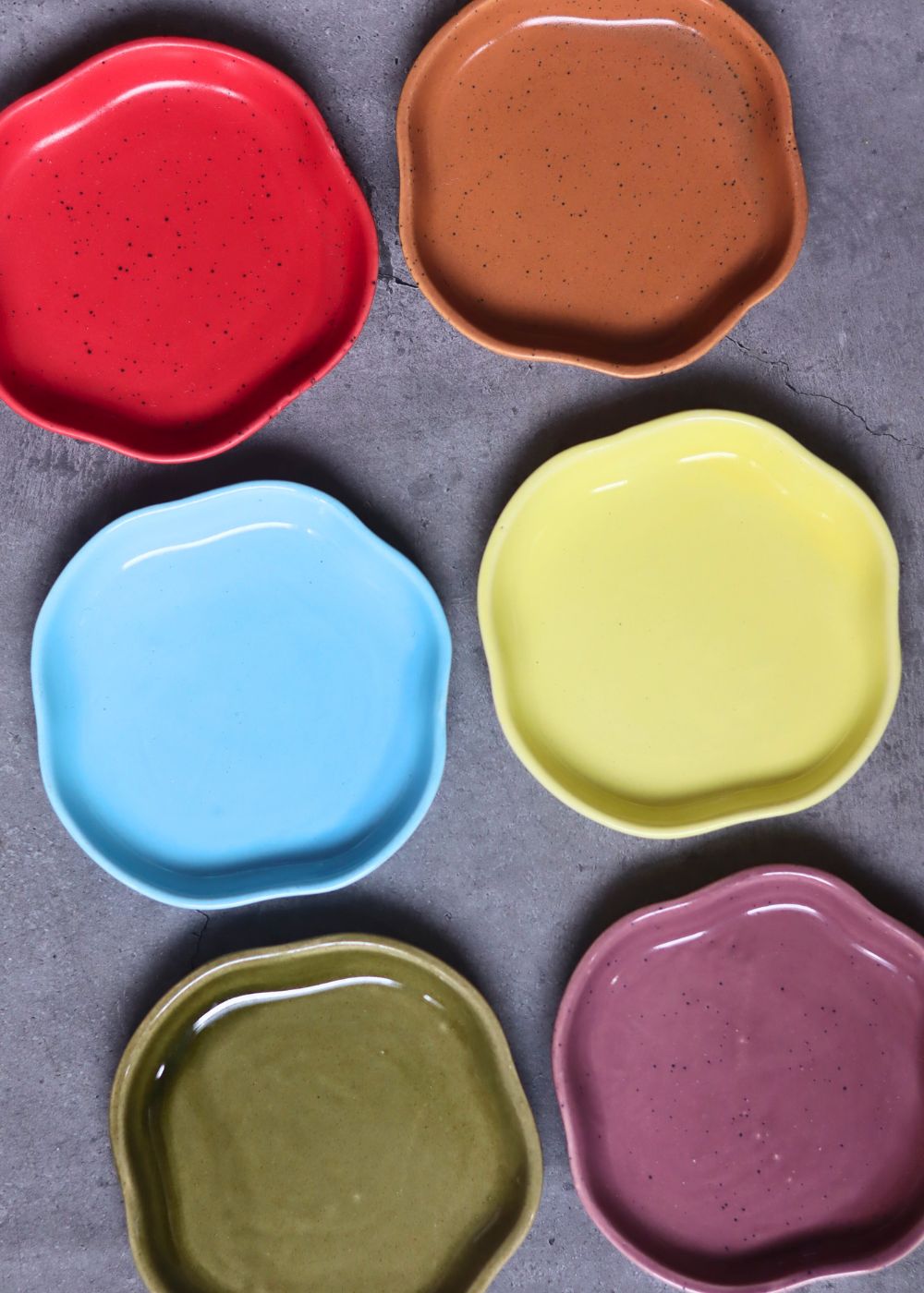 Set of 6 Neutral Handmade Dessert Plates (for the price of 5) made by ceramic