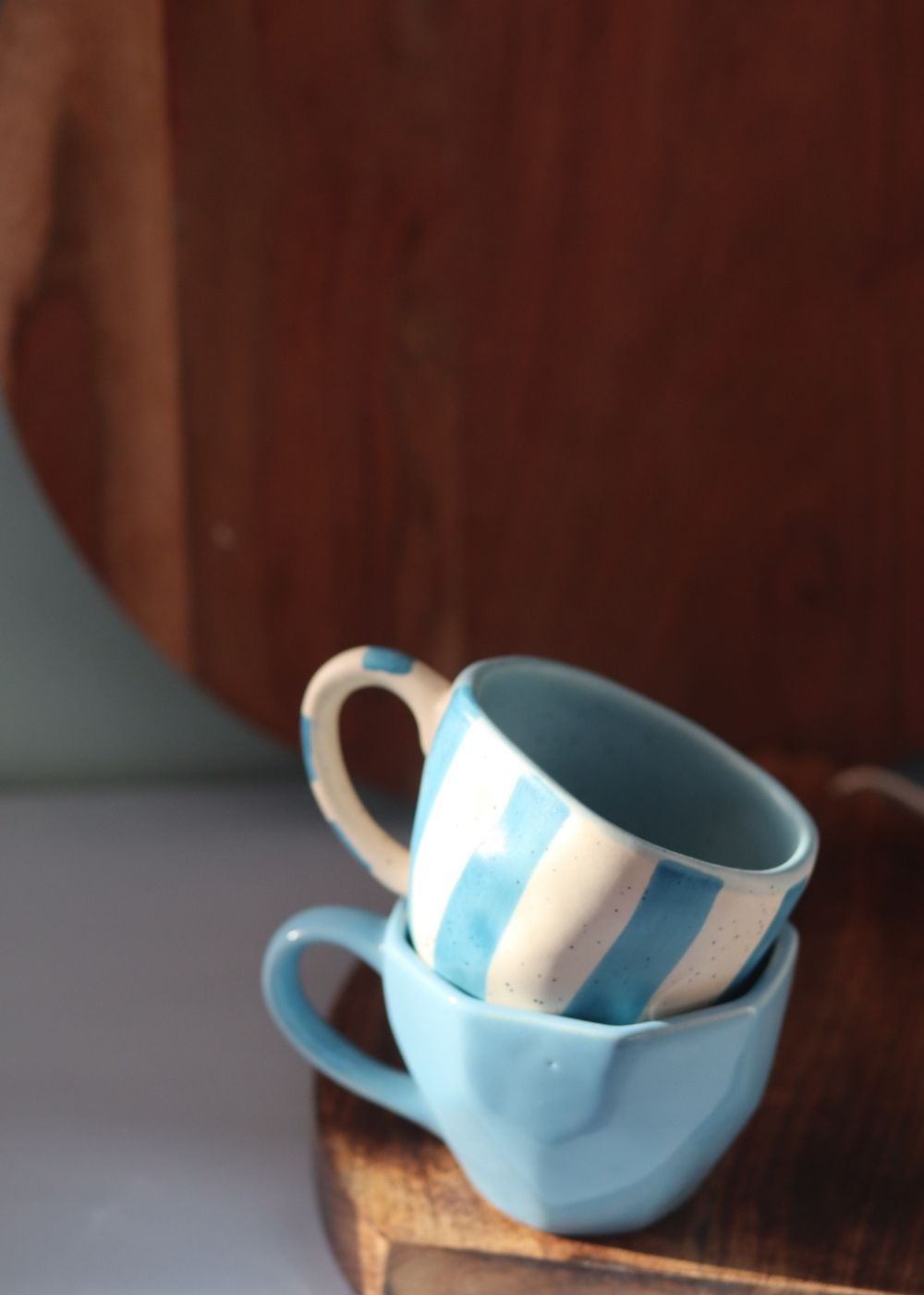 Ocean Blue & Sky Blue Cappuccino Mug with premium quality material