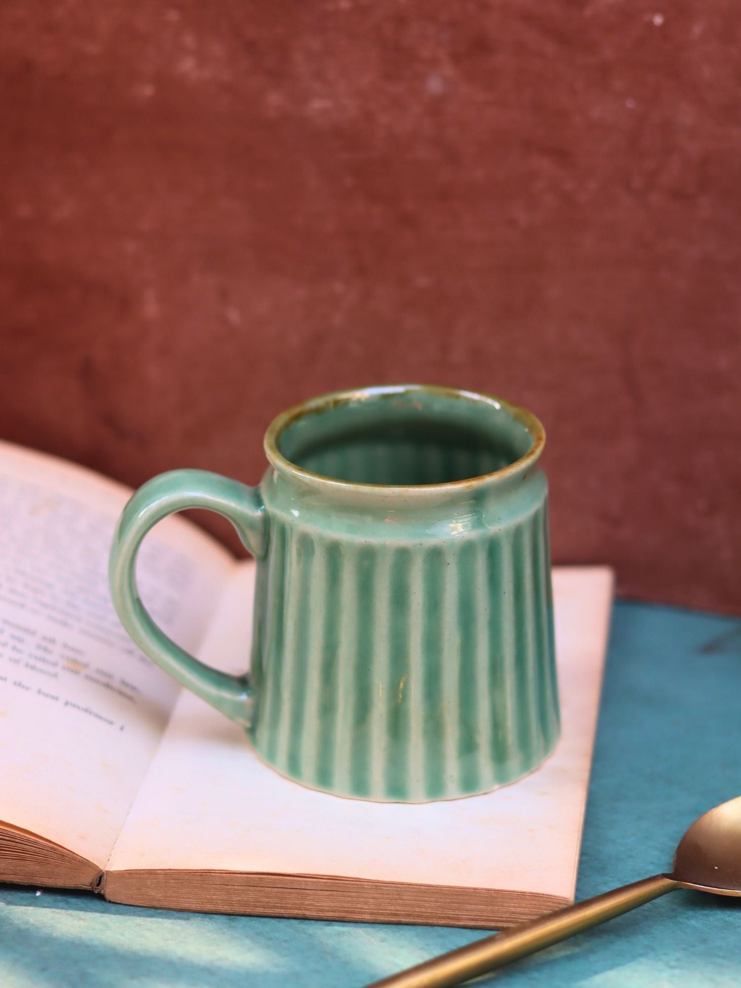 Basil Green Coffee Cup handmade in India