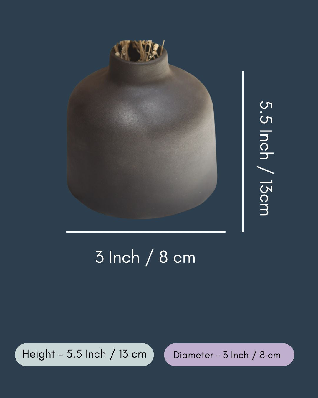 Black Round Vase