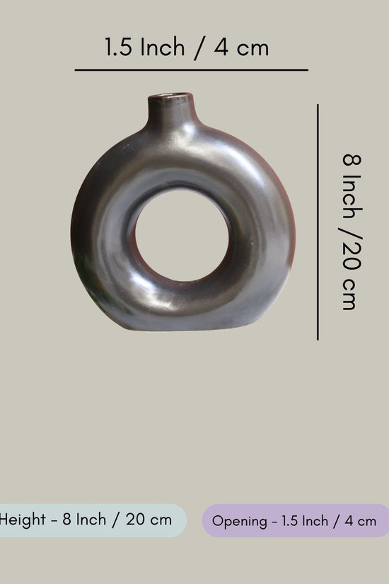 Small Donut Vase - Black
