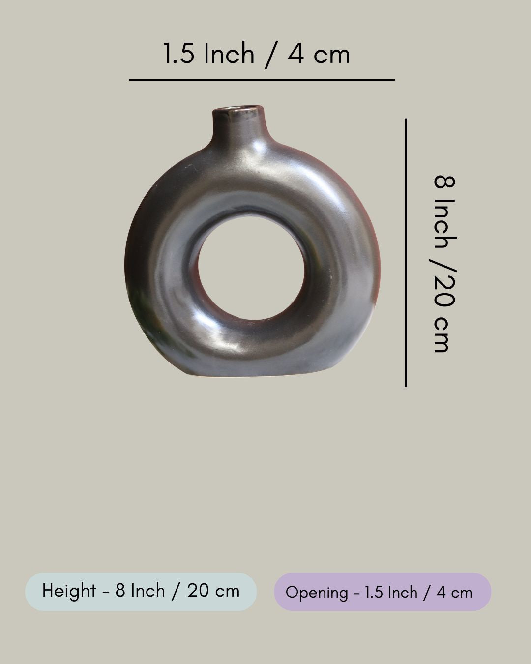 Small Donut Vase - Black