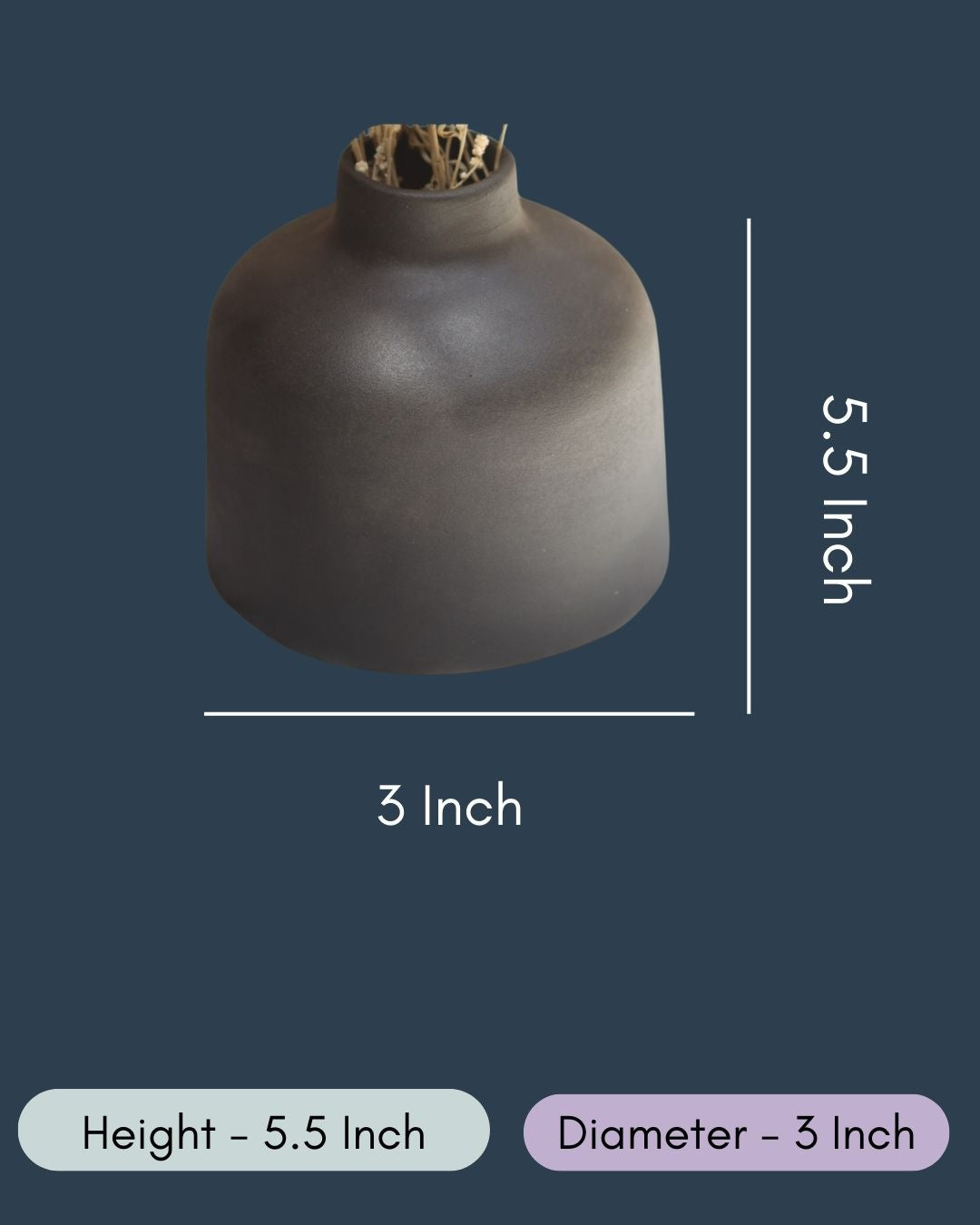 Black Round Vase