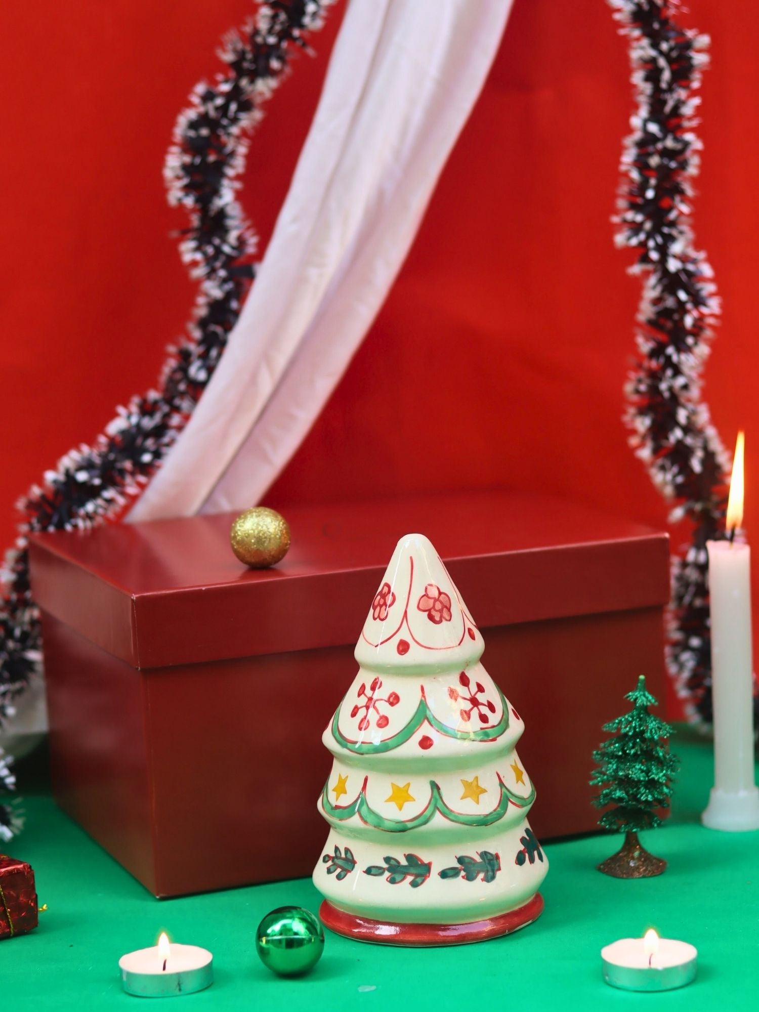 Hand Painted White Christmas tree in a Gift Box with premium quality material