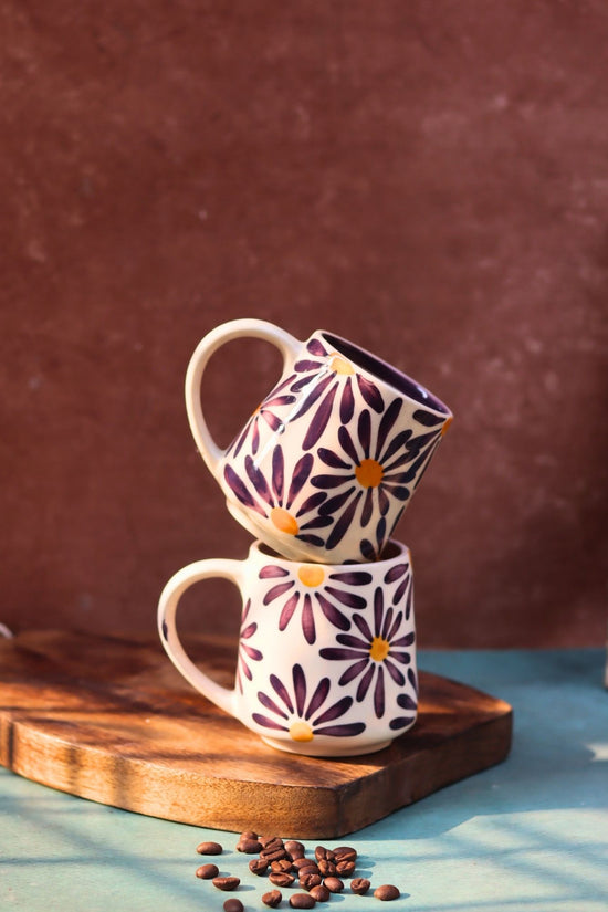 Handmade Purple Floral Mug
