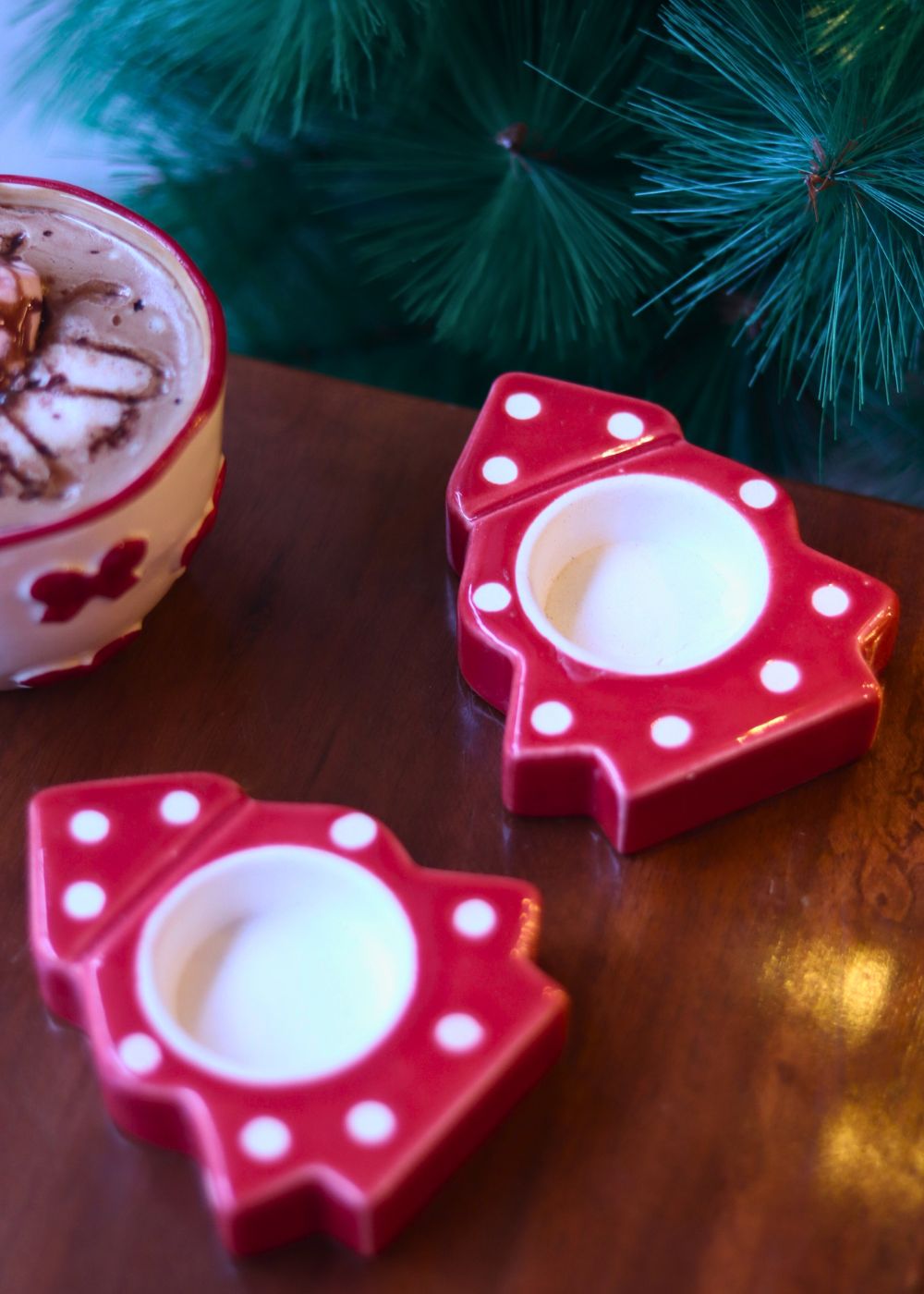 handmade Christmas Tree tea light holder