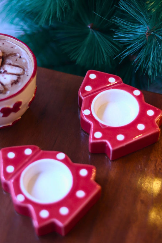 handmade Christmas Tree tea light holder
