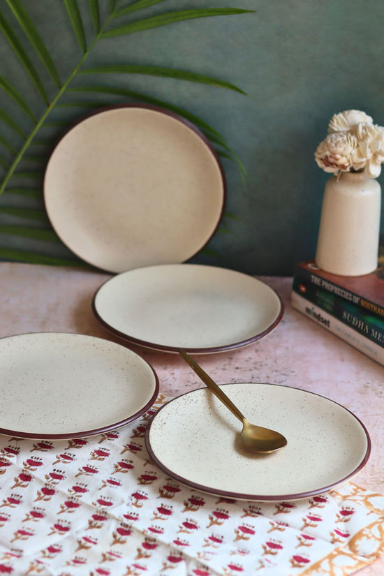Set of 4 - Ivory Bliss Quarter Plate made by ceramic