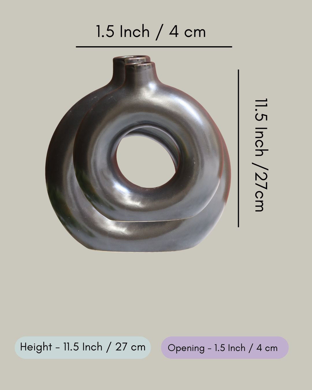 Large Donut Vase - Black