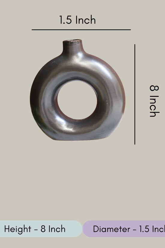 Small Donut Vase - Black