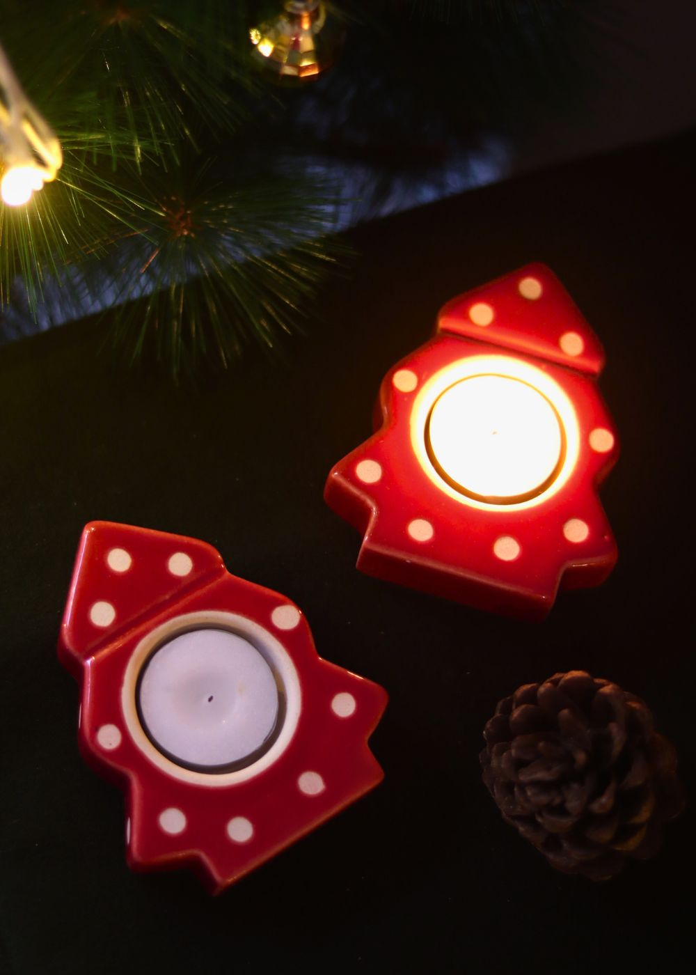 Christmas Tree tea light holder made by ceramic