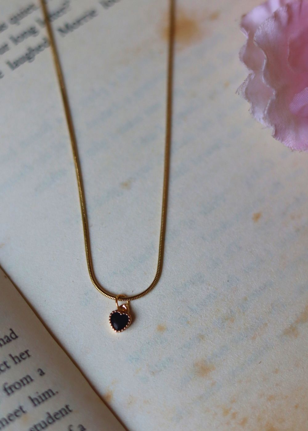 Black heart Necklace handmade in India