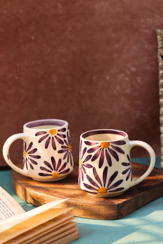 Purple Floral Mug with premium quality material