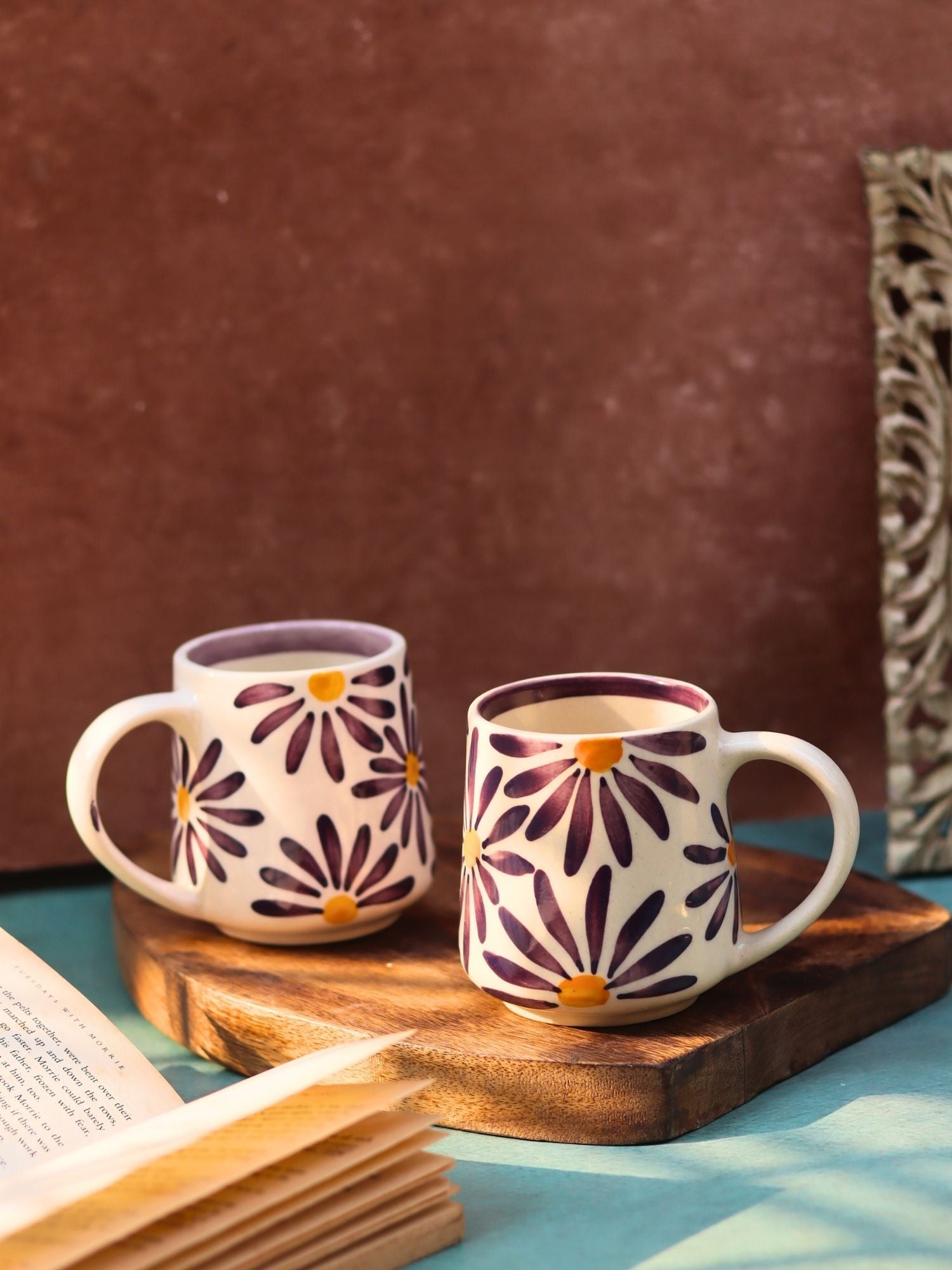 Purple Floral Mug with premium quality material