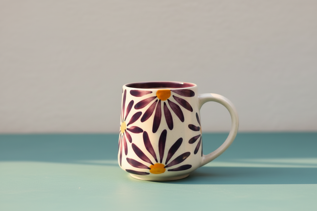 Purple Floral Mug