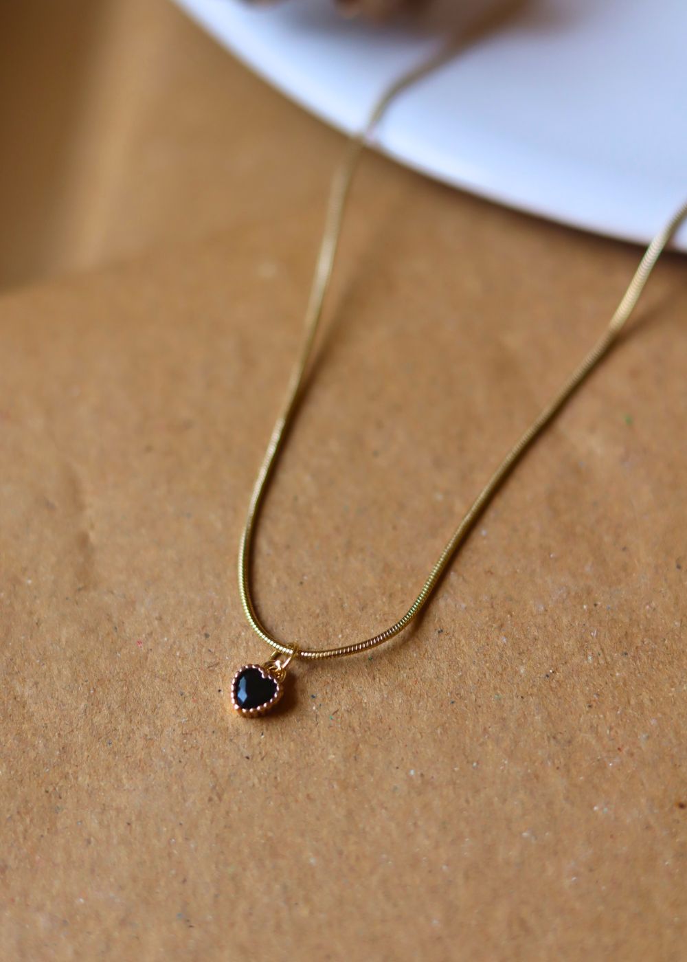 Hypoallergic Black heart Necklace