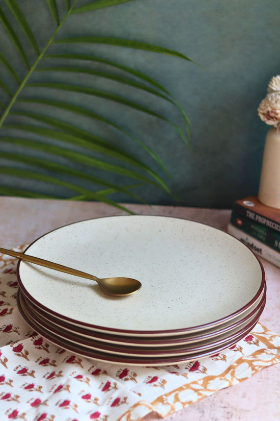 Set of 4 - Ivory Bliss Dinner Plate made by ceramic
