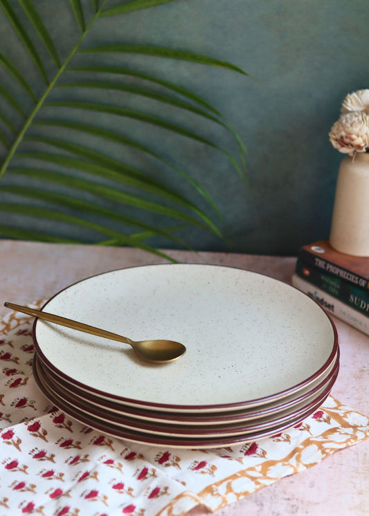 Set of 4 - Ivory Bliss Dinner Plate made by ceramic
