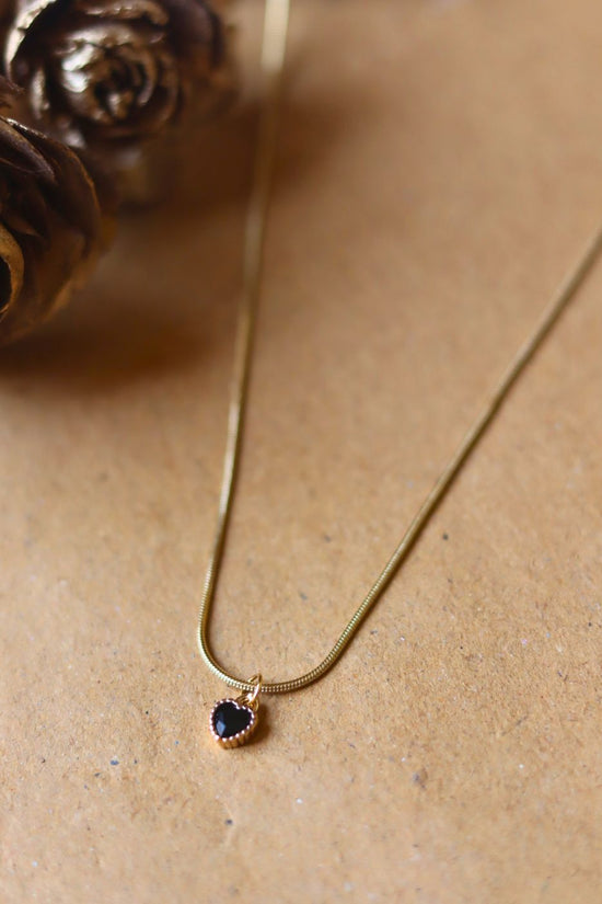 Waterproof Black heart Necklace