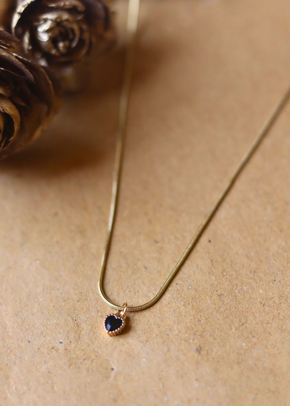 Waterproof Black heart Necklace