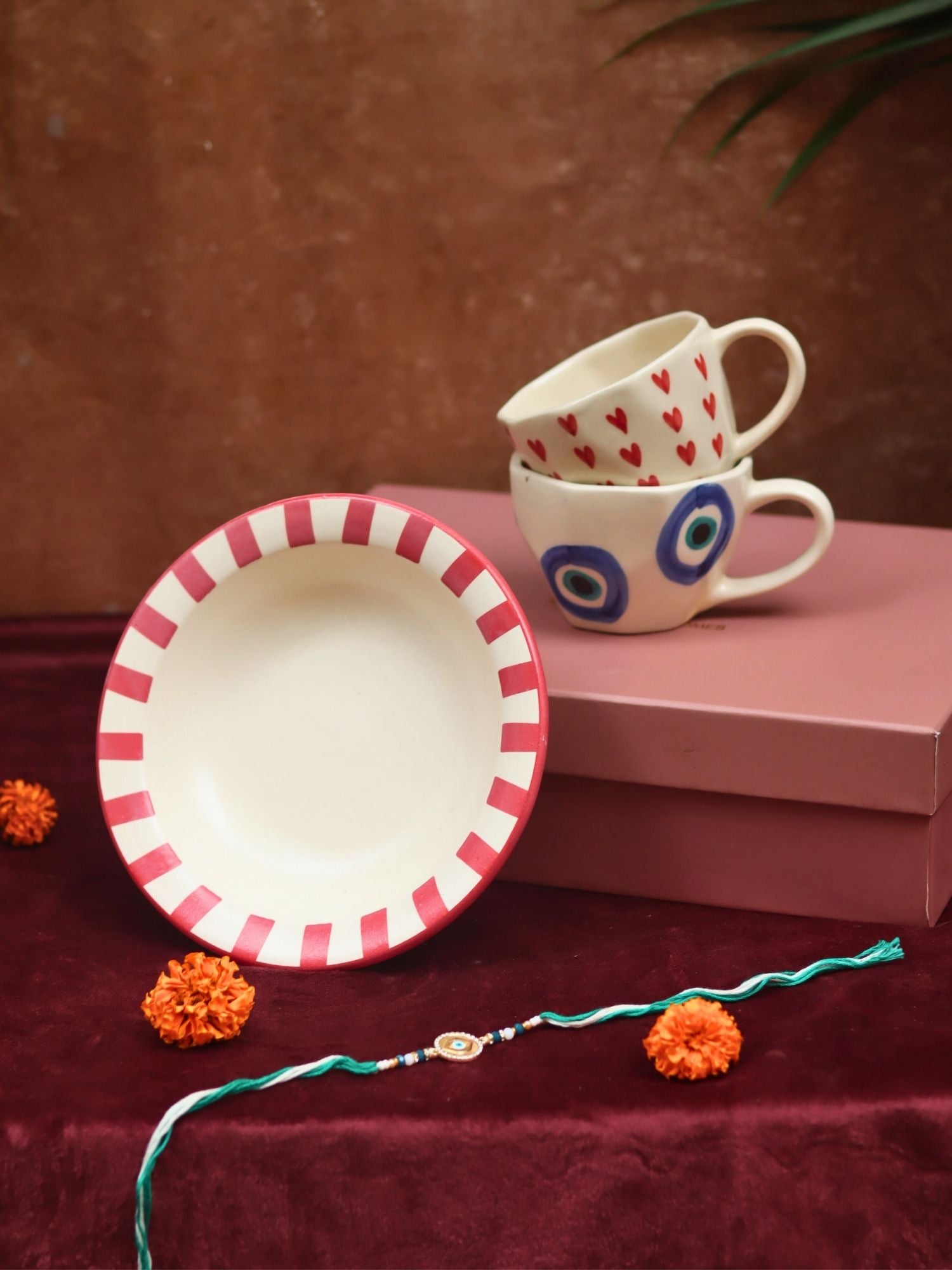 handmade Lead free The Heartful Delight Luxe Rakhi Gift Hamper