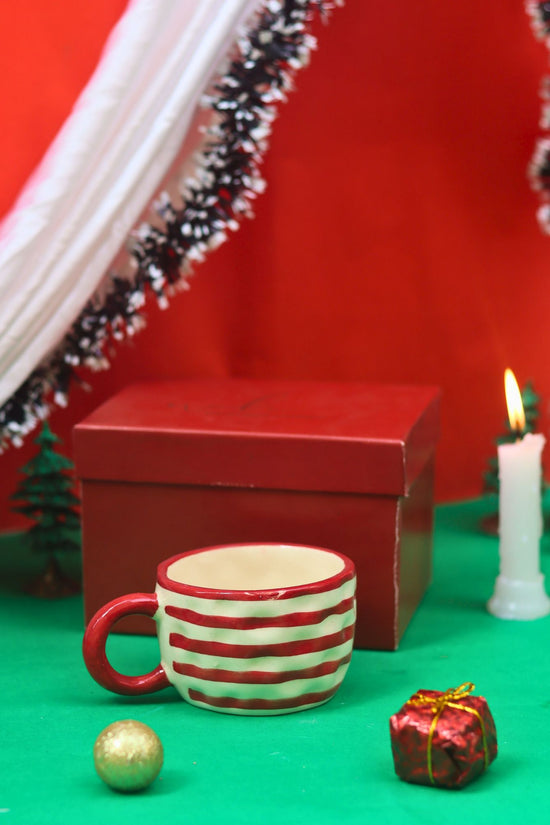 handmade Red Lined Mug in a Gift Box