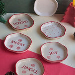 Set of 6 Merry & Bright Dessert Plates (for the price of 5) made by ceramic