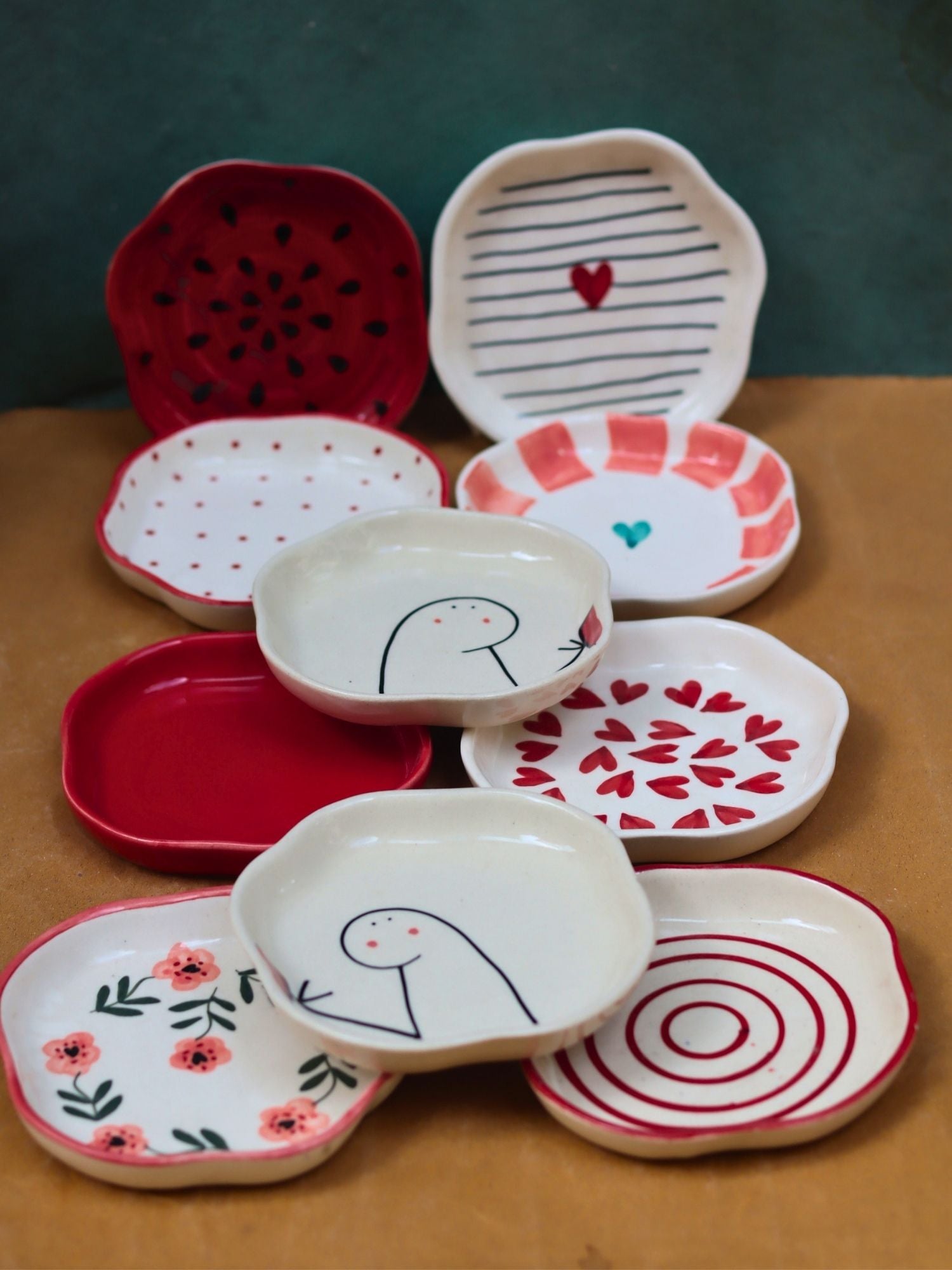 Set of 10 Bite Bliss handmade dessert plate (for the price of 7)