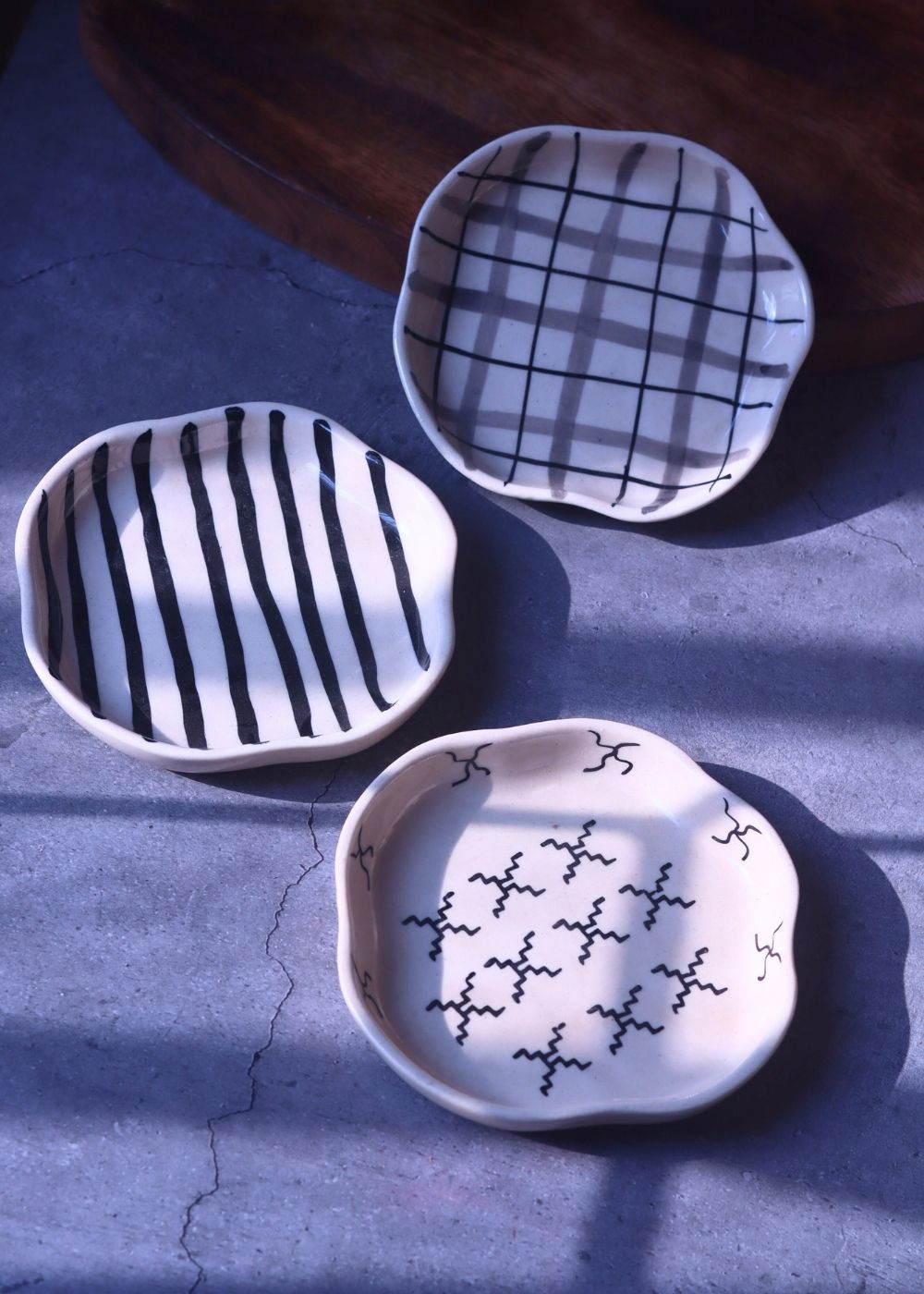 Checks, Zebra & Crosses Handmade Dessert Plate made by ceramic