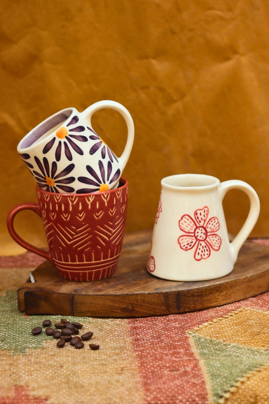 Set of 3 - Warm Moments Mugs combo handmade in India