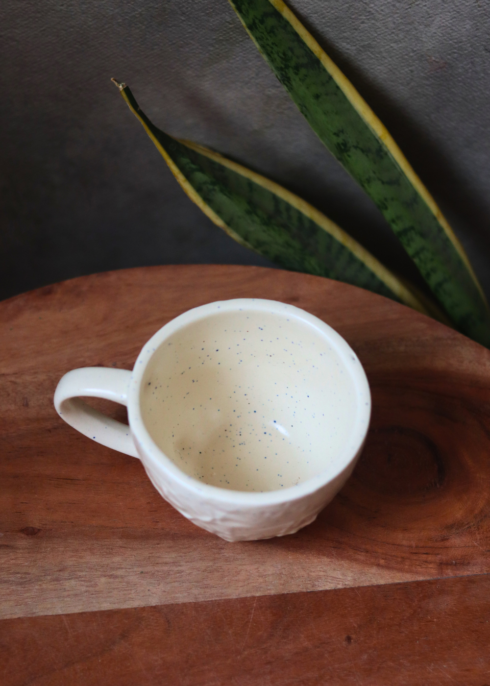 cream textured mug made by ceramic 