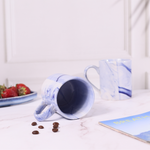 blue & white marble mug with marble blue shades
