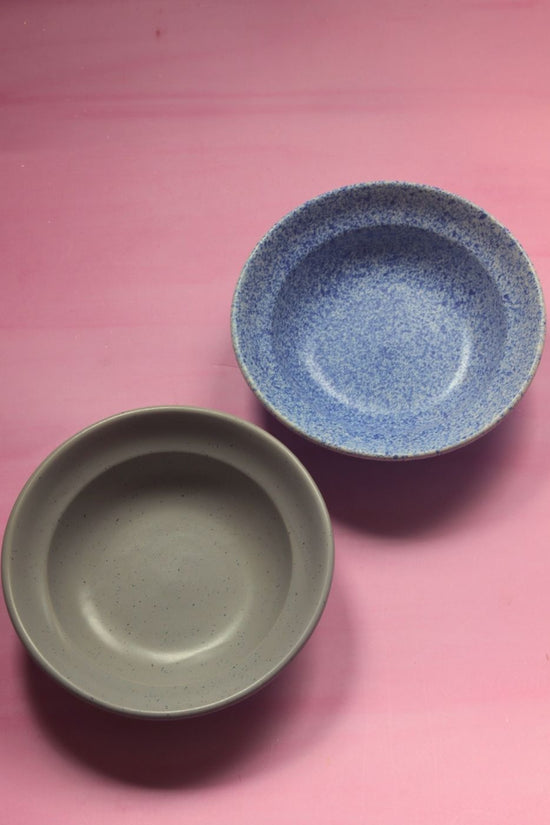 Grey & Speckled Pasta Plates - Set of 2 with premium quality material