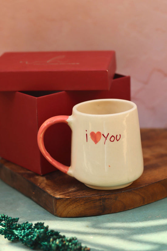 I heart you mug in a Gift Box handmade in India