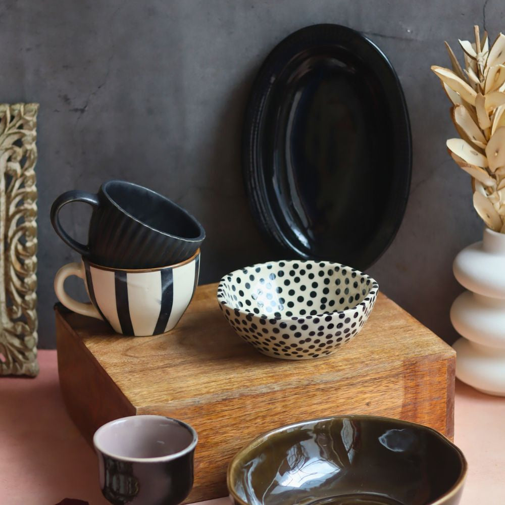 Set of 6 Dark Luxe Combo (for the price of 5) made by ceramic