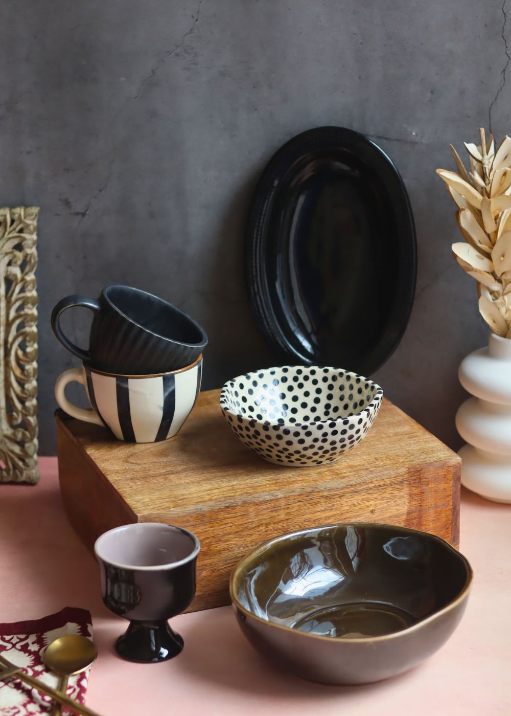 Set of 6 Dark Luxe Combo (for the price of 5) made by ceramic