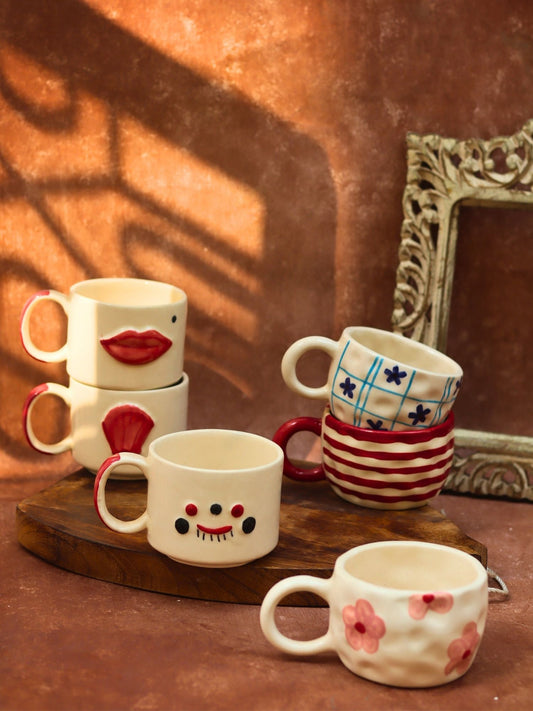 Set of 6 Mug Mood Combo (for the price of 5) made by ceramic