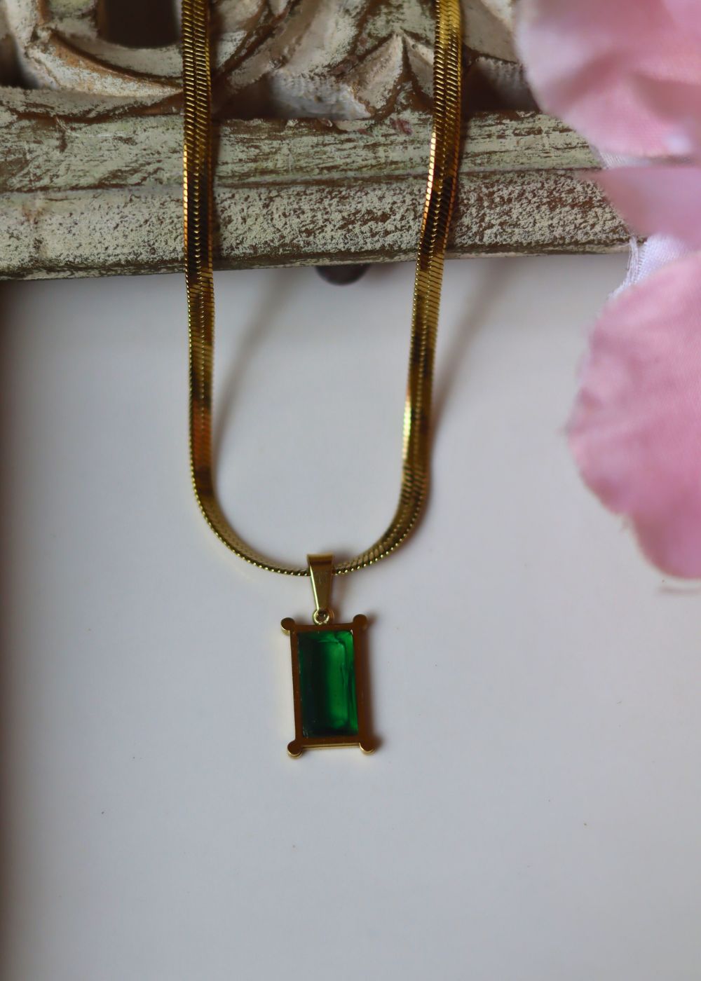 Waterproof Statement Green Necklace