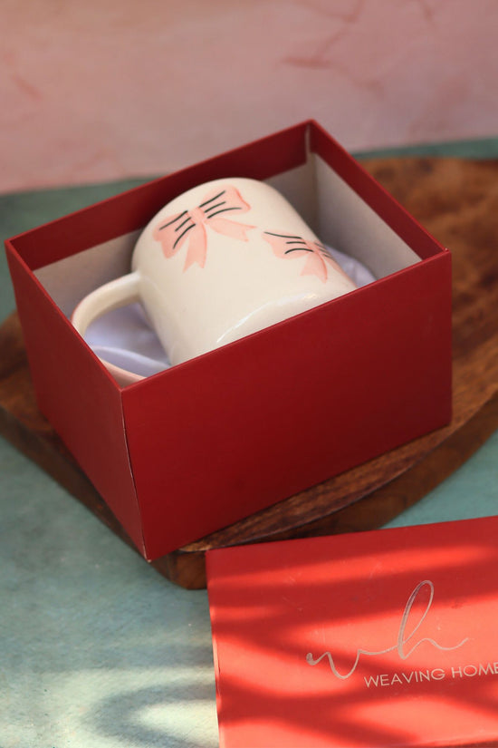 Bow mug - pink in a Gift Box with premium quality material