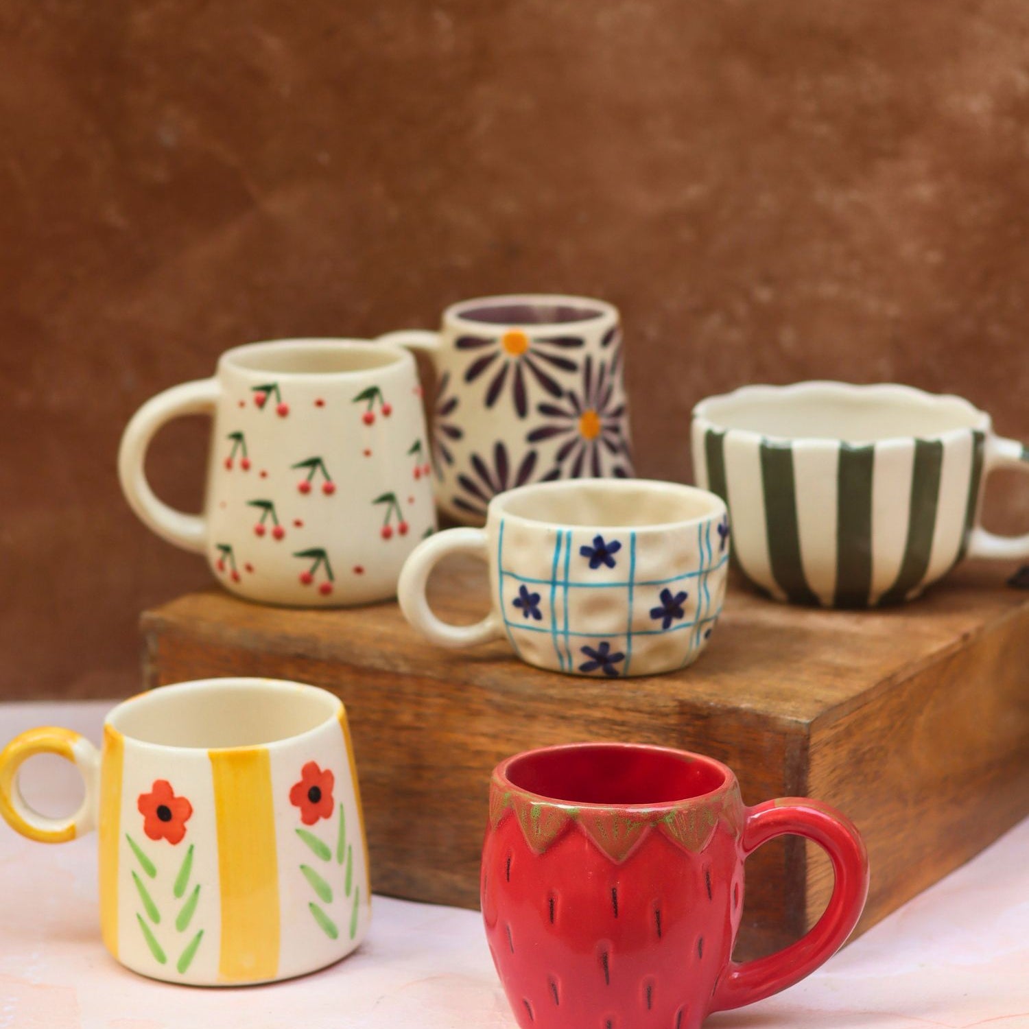 handmade Set of 6 Twilight Sips mugs (for the price of 5)