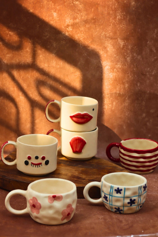 Set of 6 Mug Mood Combo (for the price of 5) handmade in India